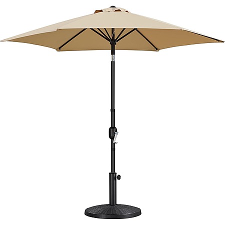 Yaheetech 9FT Patio Umbrella w/ 22lb Weighted Base,  Push-Button and Tilt and Crank Lift  $59.99 + Free Shipping