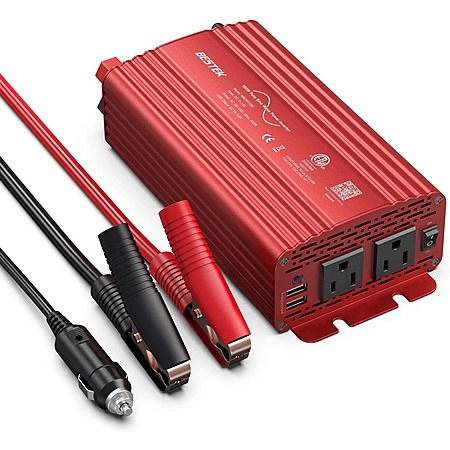 BESTEK 500W Pure Sine Wave Power Inverter DC 12V to AC(2 Outlets) $40.94 + Free Shipping.