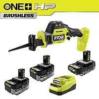 RYOBI ONE+ 18V HIGH PERFORMANCE Kit w/ (2) 4.0 Ah Batteries, 2.0 Ah Battery, Charger, & FREE ONE+ HP 18V One-Handed Recip Saw PSK108SB-PSBRS02B - $199.99 at Home Depot