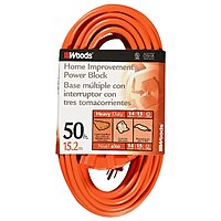 Woods 50 Foot Outdoor Extension Cord 14/3 15 Amp Rated with 3 Outlet Power Block + Free Shipping w/ Prime $20.98 at Woot!
