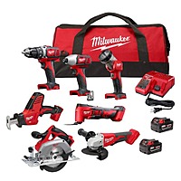 Milwaukee M18 Cordless Combo Kit 7-Tool with 2-Batteries, Charger and Tool Bag $499 at Home Depot