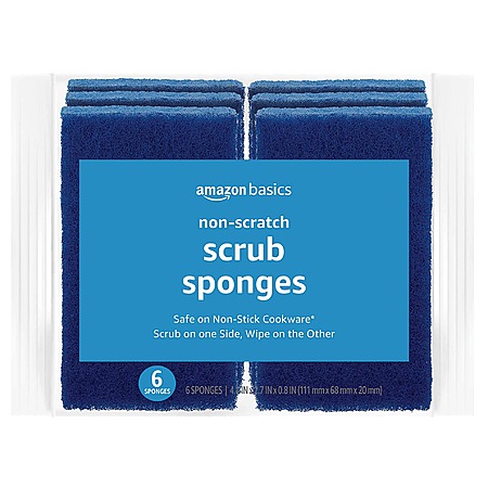 6-Pack Amazon Basics Sponges (Non-Scratch or Heavy Duty) $2.88 w/ S&S + Free Shipping w/ Prime or on orders over $35