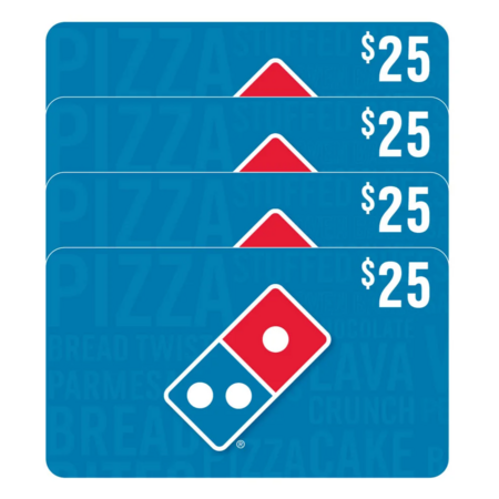 Domino's Four Restaurant $25 E-Gift Cards ($100 Value) - $75 at Costco