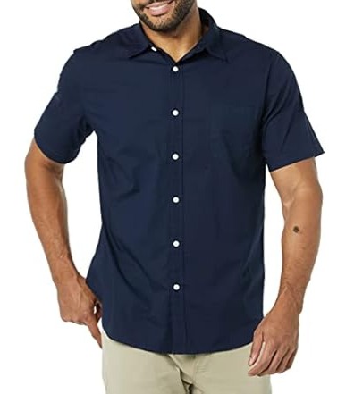 Amazon Essentials Men's Slim-Fit Short-Sleeve Poplin Shirt (Various) from $7 + Free S/H for Prime Members