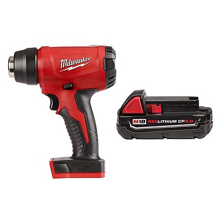 Milwaukee M18 18-Volt Lithium-Ion Cordless Compact Heat Gun with (1) 2Ah Battery, $109, FS, Home Depot