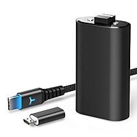 Controller Battery for Xbox One/Xbox Series X S with 3M USB C Charging Cable and Micro USB Adapter Rechargeable Battery Kit Play and Charge Xbox Accessory, XBOX-SB02 1400mAh $11.24