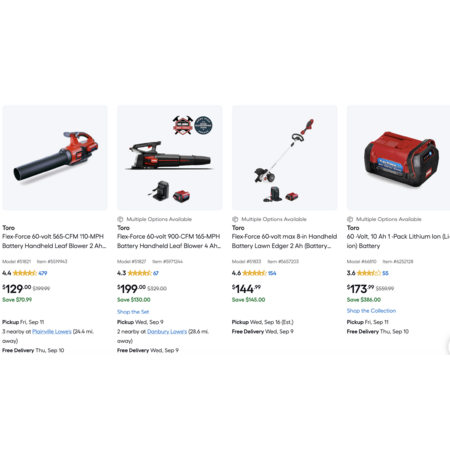 Toro 60V Flex Force. 50+% off