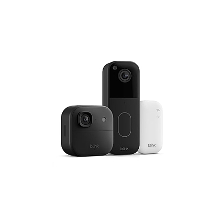 Blink Outdoor 2K+ and Video Doorbell – Two-year battery life, smart detection, Sync Module Core included – 1 Camera + Video Doorbell (Black)