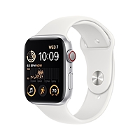 44mm Apple Watch SE 2nd Gen GPS + Cellular Smartwatch (S/M, Silver / White)