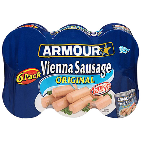Armour Star Vienna Sausage, Original Flavor, 6-pack Canned, S&S