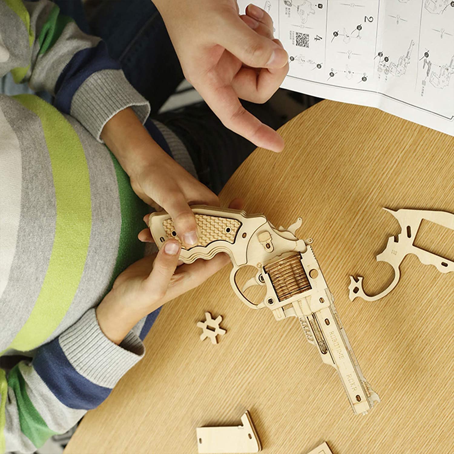 ROBOTIME 3D Wooden Rubber Band Gun Model DIY Craft Kits (Various Styles) for $10.79 + FSSS
