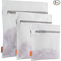 3-pk Polecasa Fine Mesh Laundry Bags w/ Sturdy Zipper for Delicates (S, M, L)