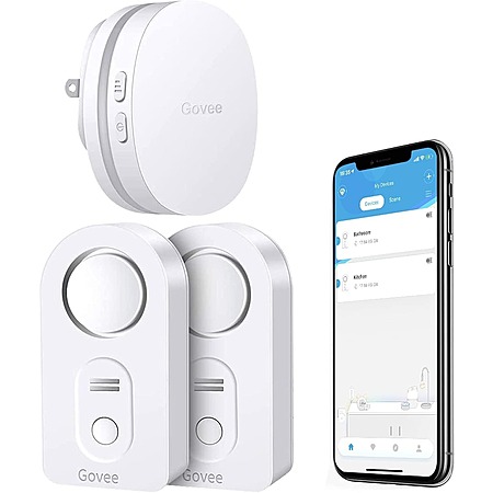2-Pack Govee Wi-Fi Water Sensors, Smart Water Leak Detector + Gateway