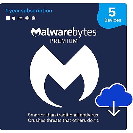 1-Year Malwarebytes Premium (5-Device, Digital Download) $22