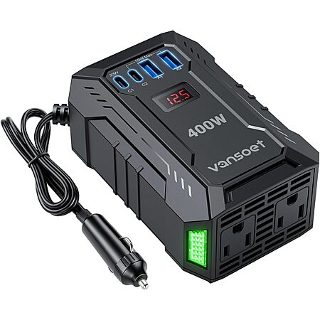 vansoet 400W 12V Car DC to 110V AC Inverter w/ 4x USB, 2x AC $21