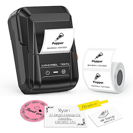 SUPVAN T50M Pro Bluetooth Thermal Label Maker w/ Tape $18 + Free S&H