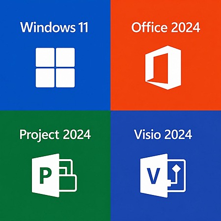Microsoft Bundle: Windows 11 Pro + Office Pro 2024 + Project Pro 2024 + Visio Pro 2024 (Lifetime, 1 PC, Digital Download) $20
