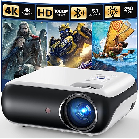 HAPPRUN Native 1080P Projector $42.46 + Free Shipping