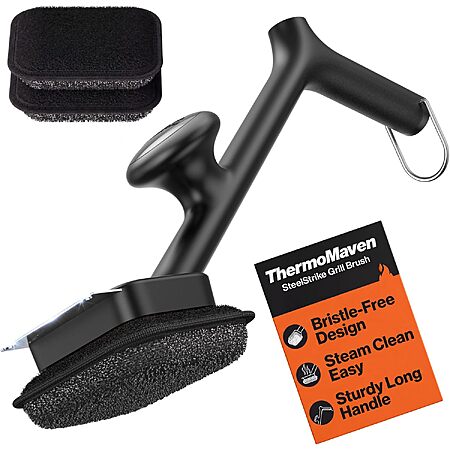 ThermoMaven Bristle-Free BBQ Grill Brush w/ 3 Replaceable Heads (Black) $20 + Free Shipping