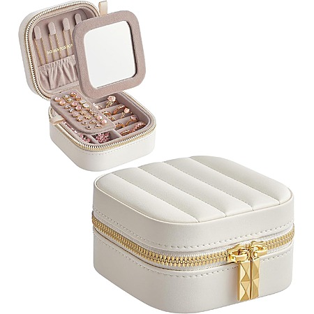 Songmics 4.1"W Travel Jewelry Case (White or Black) $6.07 + Free Shipping w/ Prime or orders $35+
