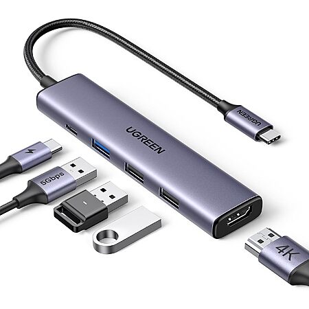 Prime Members UGREEN 5-Port USB-C Hub w/ 4K HDMI/100W PD & 3x USB-A Ports $10 & More + Free Shipping w/ Prime or orders $35+