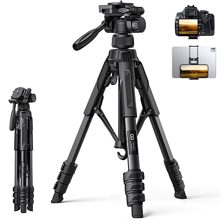 Lamicall 67" Camera Tripod with Rapid Leg Deployment $15 + Free Shipping w/ Prime or orders $35+