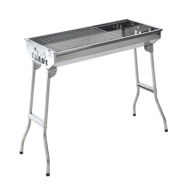 Outsunny 28in Stainless Steel Small Folding Charcoal BBQ Grill - $33.99 + Free Shipping