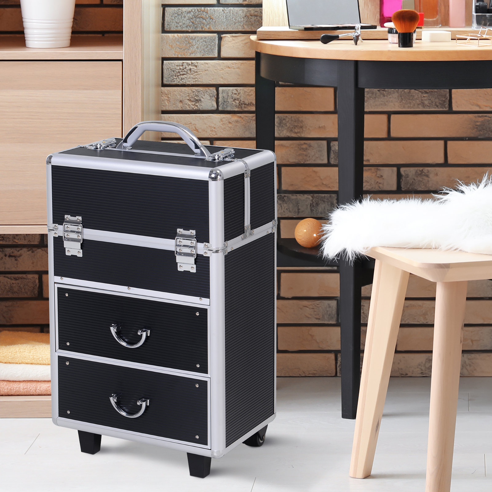 Soozier 23” Lockable Professional Rolling Makeup Train Case - $59.99 + Free Shipping