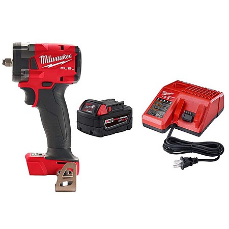 Milwaukee M18 FUEL GEN-3 18V Brushless Cordless 3/8 in. Compact Impact Wrench with One 5.0Ah Battery and Charger $189