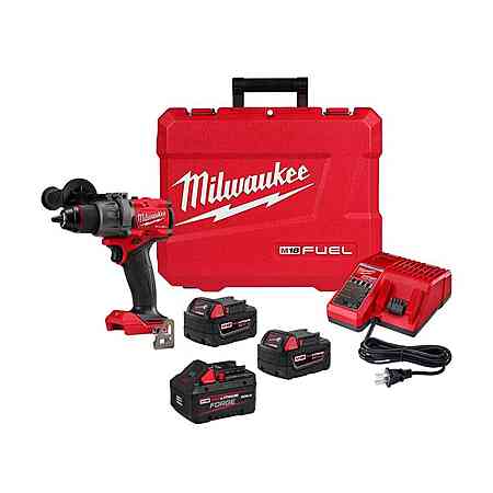 Milwaukee M18 FUEL 18V Hammer Drill Kit w/Two 5.0 Ah & 1 FORGE XC 8.0 Ah Battery Pack $309