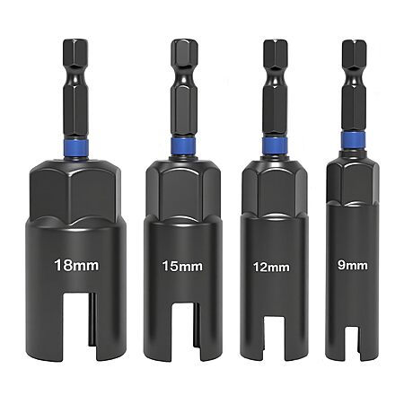 Wing Nut Driver Set -4 Pcs, Wing Nut Driver Bit, 9mm 12mm 15mm 18mm, 1/ ...