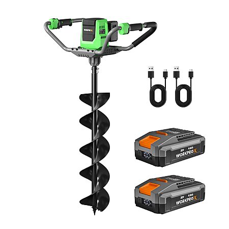 WORKPROX 40V Auger Post Hole Digger, 8" Electric Auger with Two 4Ah Batteries, Cordless $239