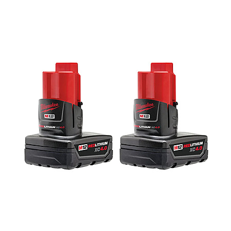 2-Pk Milwaukee M12 12V REDLITHIUM XC Extended Capacity 4.0 Ah Batteries $69 + Free S&H on $150+