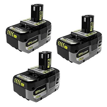 2-Ct Ryobi 6.0 Ah + 1-Ct 4.0 Ah 18V ONE+ High Performance Batteries $159 + Free S&H