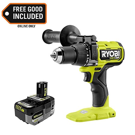 RYOBI ONE+ HP 18V Brushless 1/2" Hammer Drill + 4.0Ah HP Battery $129 + Free S&H