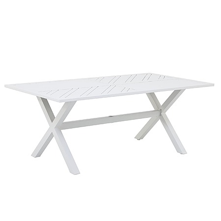 allen + roth Chatham Pier Rectangle Outdoor Dining Table 40.15-in W x 72.24-in L with Umbrella Hole Large | FTA81443