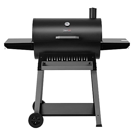 Royal Gourmet Barrel Charcoal Grill with Side Shelves & Hanging Basket, Ideal for Backyard, Patio Parties and Picnics, Black
