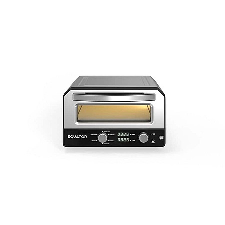 Equator 0.5 cu.ft. Indoor/Outdoor Countertop Pizza Oven with Stone Bake-Cooks 12 in. Pizzas, 6-Preset Modes 1500W in Stainless