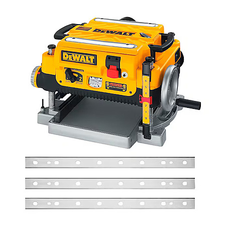 DEWALT DW735 13-in 15-Amp Planer & 3-Pack Reversible Replacement Planer Knives