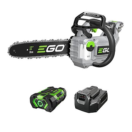 EGO POWER+ Compact 56-volt 12-in Battery 2.5 Ah Chainsaw Battery Included Charger Included one_size in Black | CS1201