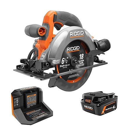 Ridgid 18V Brushless Cordless 6-1/2 in. Circular Saw Kit with 4.0 Ah MAX Output Battery and Charger $129 @HomeDepot