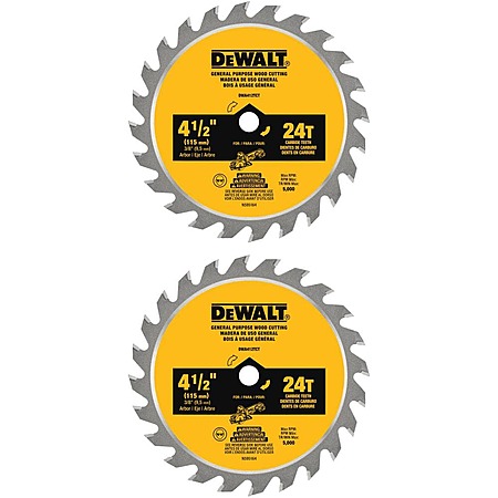 DeWalt ATOMIC 4-1/2 in. 24-Tooth Circular Saw Blade (2-Pack)