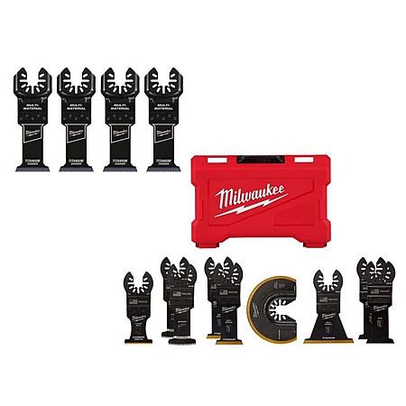 Milwaukee Wood and Metal Cutting Oscillating Multi-Tool Blade (4-Pack) and Oscillating Multi-Tool Blade Kit (9-Piece)