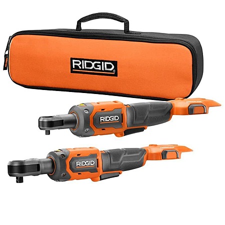 Ridgid 18V Brushless Cordless 2-Tool Combo Kit with 3/8 in. Ratchet, 1/4 in. Ratchet, and Bag (Tools Only)