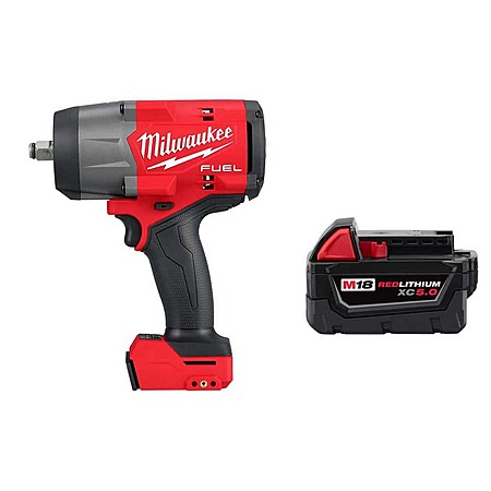 Milwaukee M18 FUEL 18V 1/2 in. High Torque Impact Wrench with Friction Ring w/XC 5.0 Ah Battery Lithium-Ion Brushless Cordless
