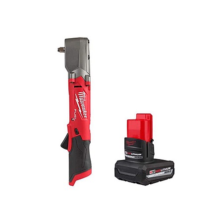 Milwaukee M12 FUEL 12V Lithium-Ion Brushless Cordless 3/8 in. Right Angle Impact Wrench with XC High Output 5.0 Ah Battery Pack