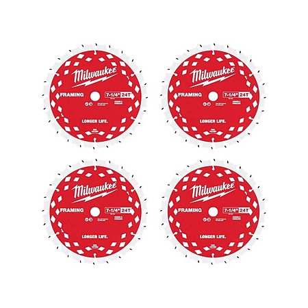 Milwaukee 7-1/4 in. x 24-Tooth Framing Circular Saw Blades (4-Pack)