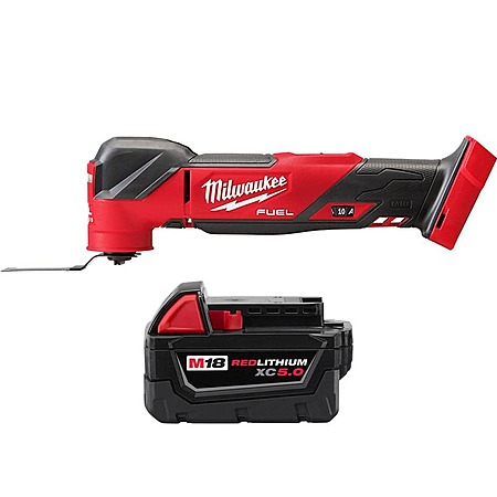 Milwaukee M18 FUEL 18-Volt Oscillating Multi-Tool with 5.0 Ah Battery Lithium-Ion Cordless Brushless