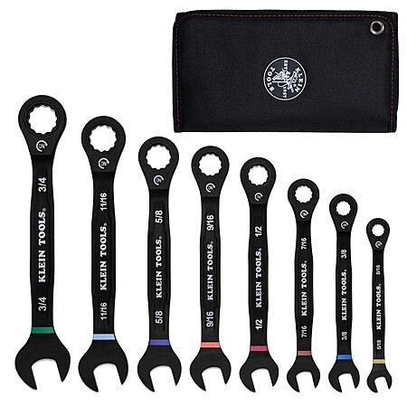 Klein Tools Ratcheting Combination Wrench Set, SAE, 8-Piece one_size | 69408G