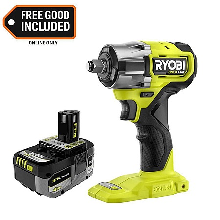 Ryobi ONE+ HP 18V Brushless Cordless Compact 1/2 in 4 Mode Impact Wrench with 4.0 Ah Battery